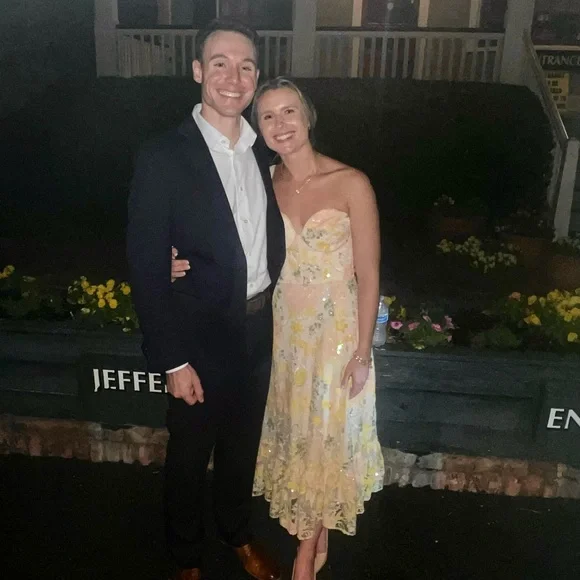 Carina strapless appliqué midi dress. Floral Strapless Dress - Picture 1 of 4